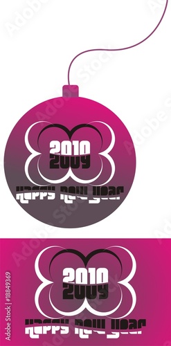 christmas ball and postcard