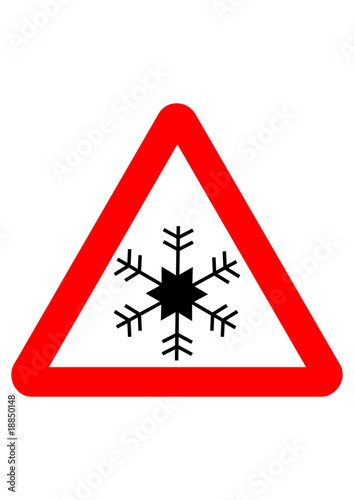 Sign with snowflake - vector illustration