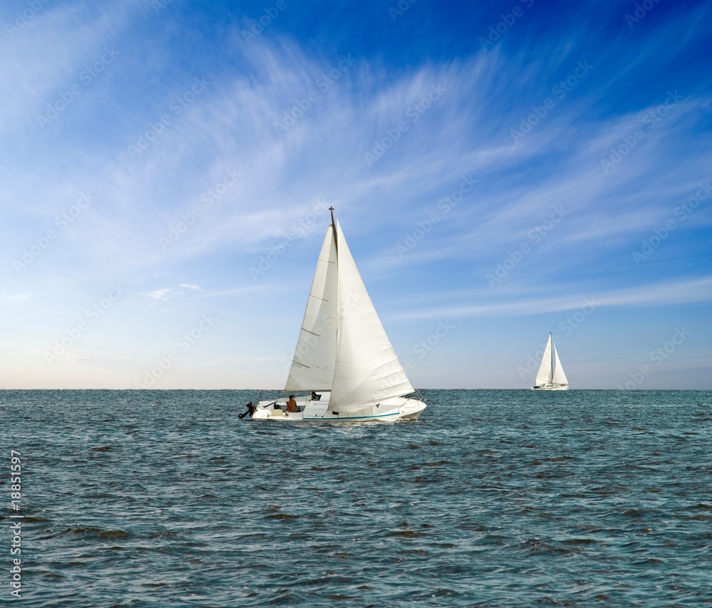 sail yacht regatta in a sea