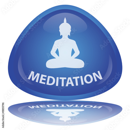 "Meditation" Button (Yoga - Lotus - Zen - Buddha - Vector)