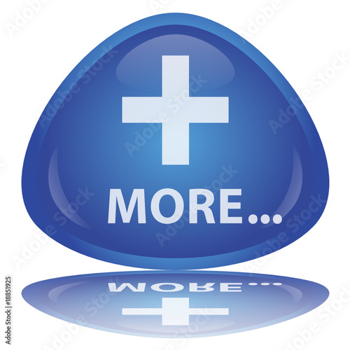"More..." Button with + sign (shiny - vector - reflection)
