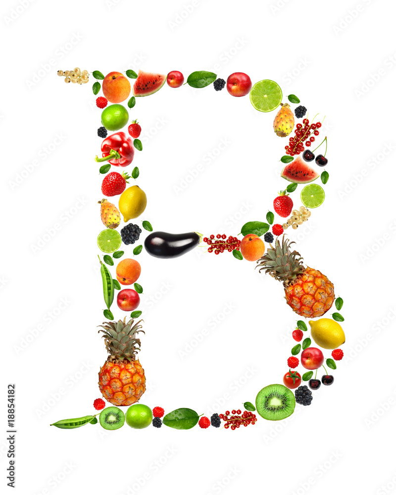 Fruit and vegetables lettre Fruit and vegetables lettre