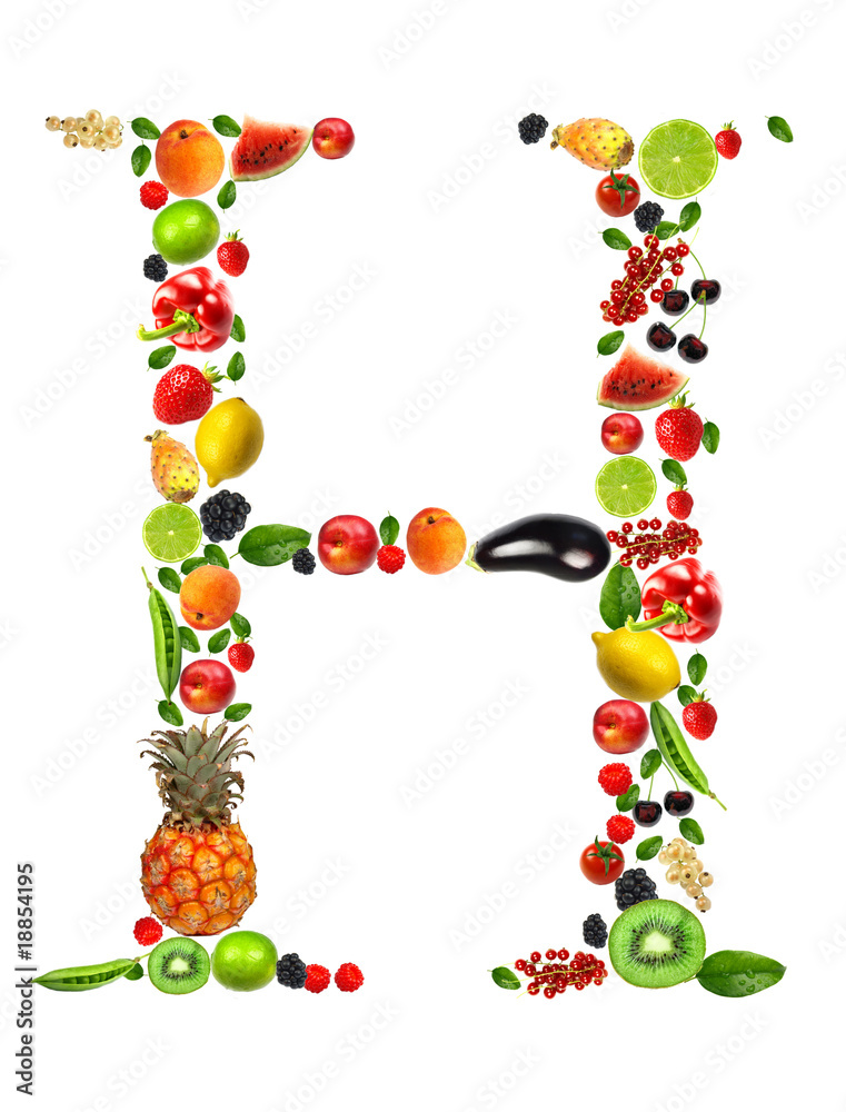 Fruit and vegetables lettre Fruit and vegetables lettre
