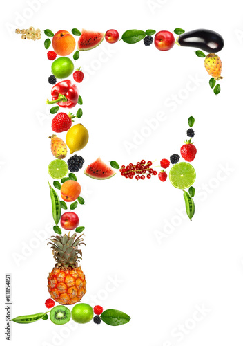 Fruit and vegetables lettre  F 
