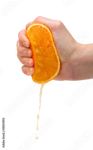 Squeezing orange