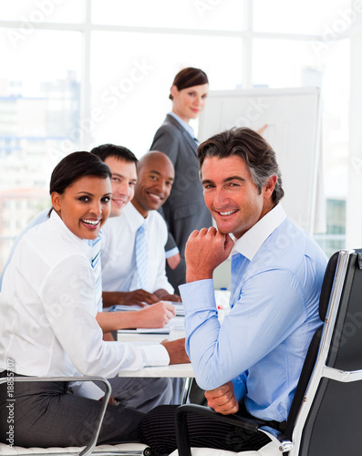 Multi-ethnic business team at a meeting