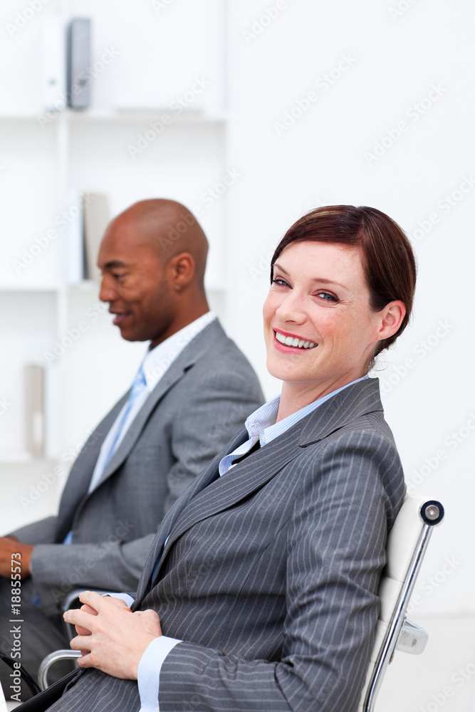Portrait of two smiling multi-ethnic colleagues Portrait of two smiling multi-ethnic colleagues