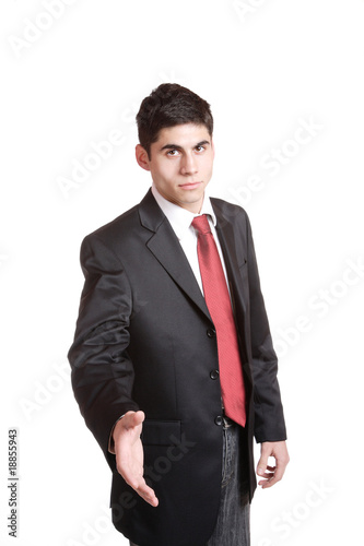 Portrait of a business man holding money