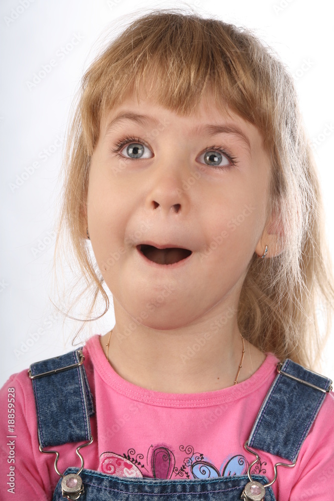 Girl with surprised or shocked expression Girl with surprised or shocked expression