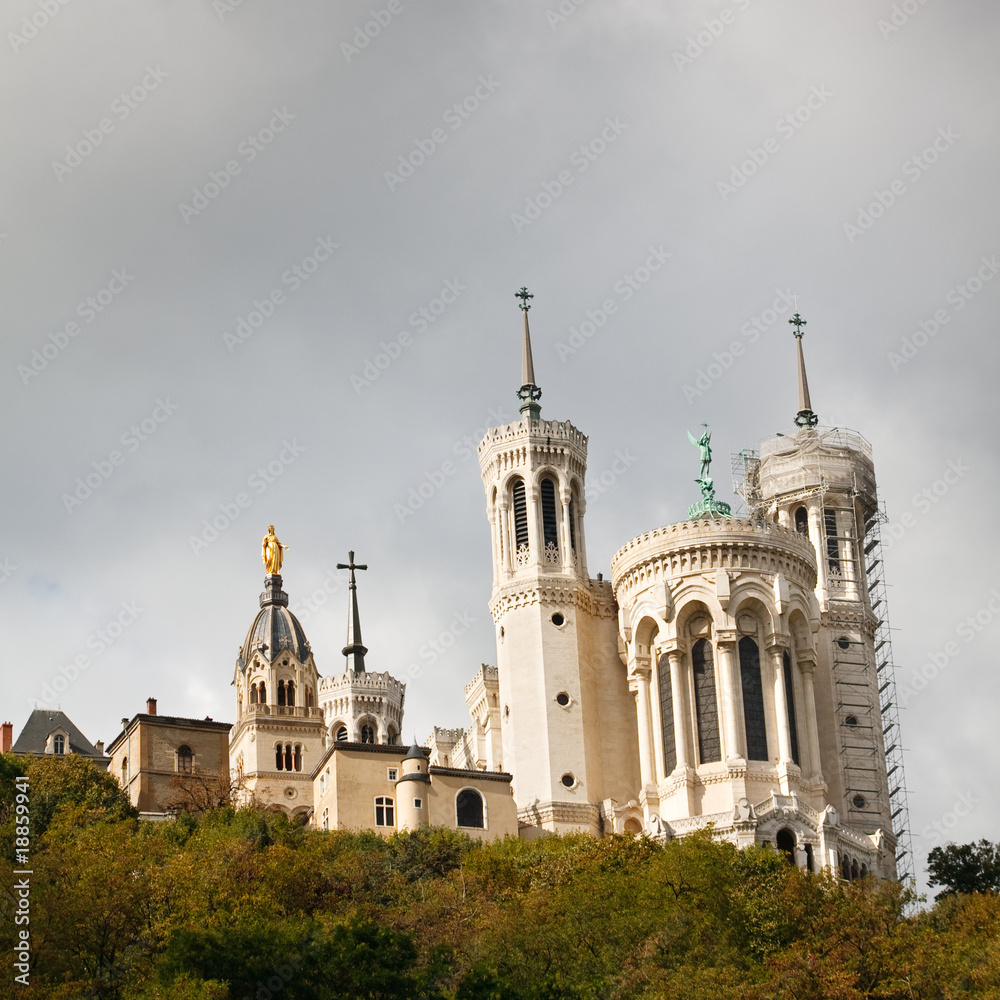 Basilica of Notre-Dame de Fourviere in Lyon, France Basilica of Notre-Dame de Fourviere in Lyon, France