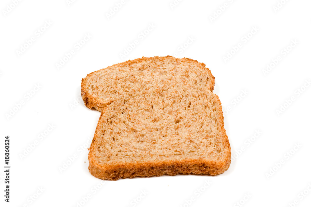 The perfect slice of bread isolated on a white background The perfect slice of bread isolated on a white background