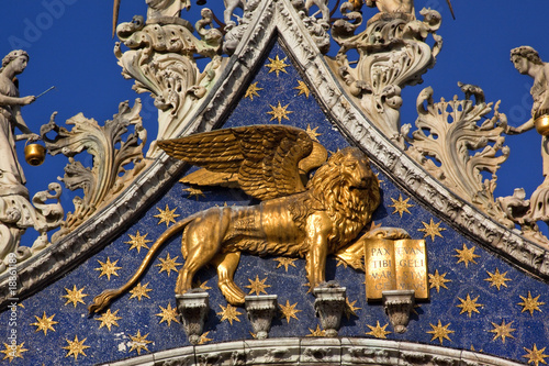 Saint Marks Basilica Winged Golden Lion Venice Italy