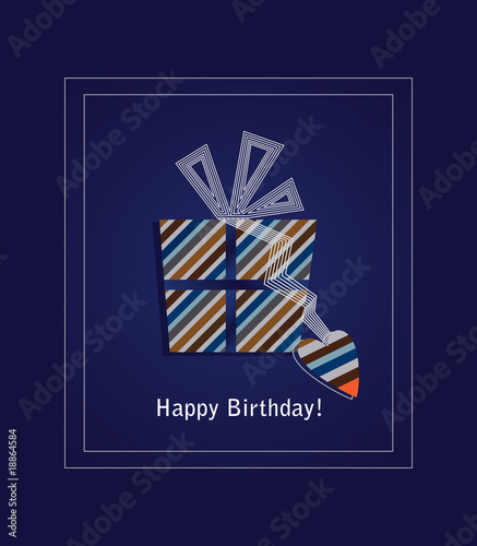 Blue happy birthday card