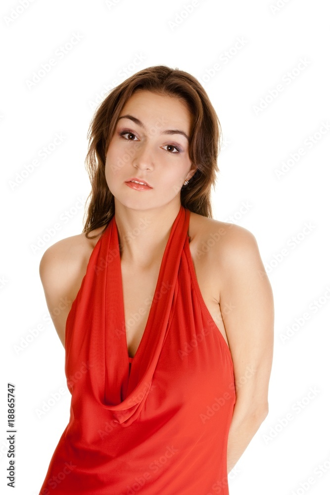 young woman representing ignorance isolated on white young woman representing ignorance isolated on white