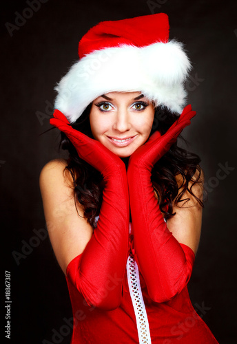 sexy woman dressed as Santa