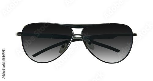 black sunglasses on white