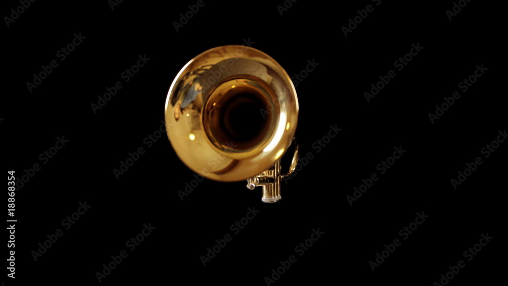 stop motion clip of a trumpet spinning around stop motion clip of a trumpet spinning around