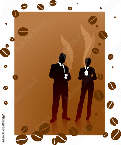 Business team on a coffee break background
