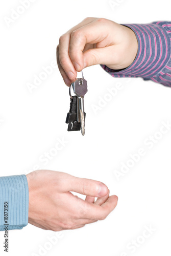 Giving keys isoalted on white