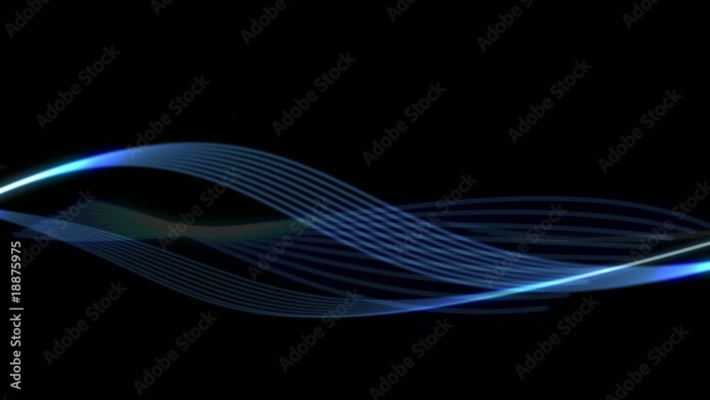Blue technolgy wave light animation effect black background