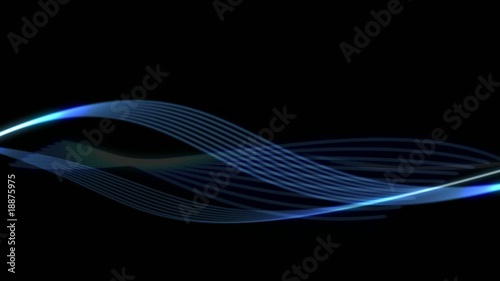 Blue technolgy wave light animation effect black background