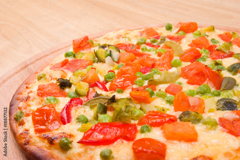 vegetables pizza.Neapolitano ,Close-up vegetables pizza.Neapolitano ,Close-up