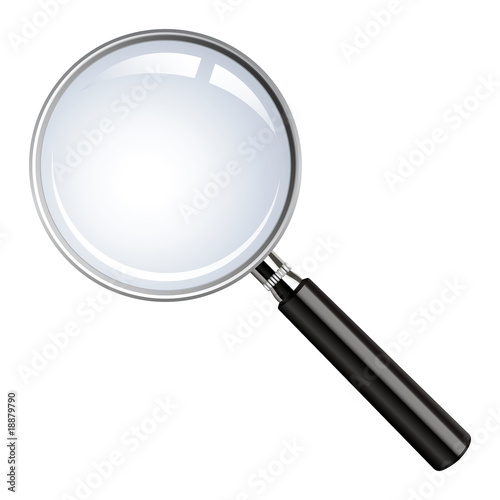 Realistic vector magnifying glass photo