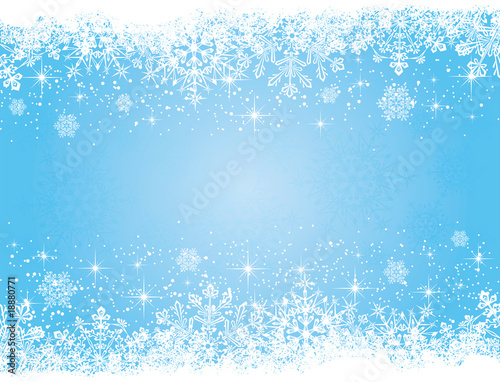 Blue Christmas background with stars and snowflakes