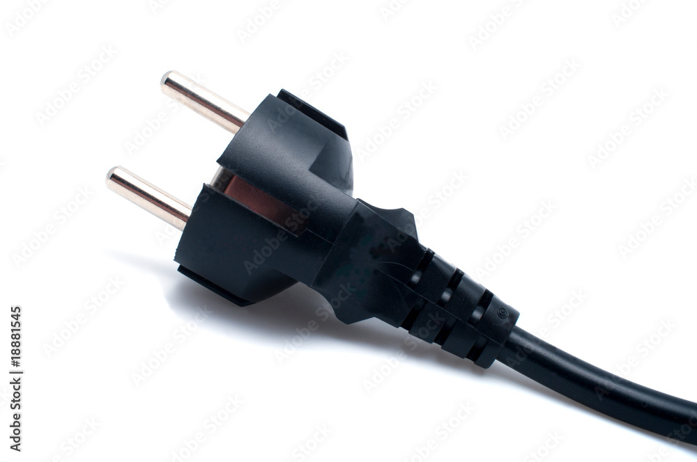 Electrical plug on white Electrical plug on white