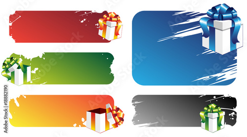 Banners with gift boxes