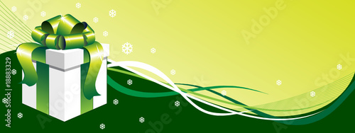 Winter background with gift box