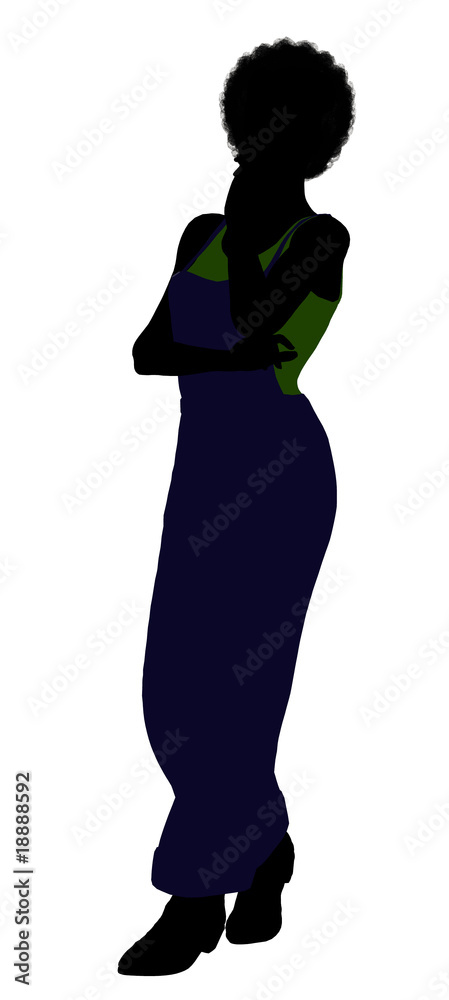 African American Casual Woman Illustration Silhouette