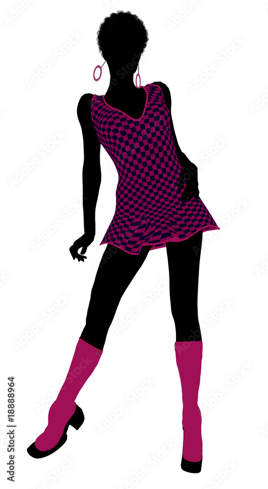 African American Go Go Dancer Illustration Silhouette
