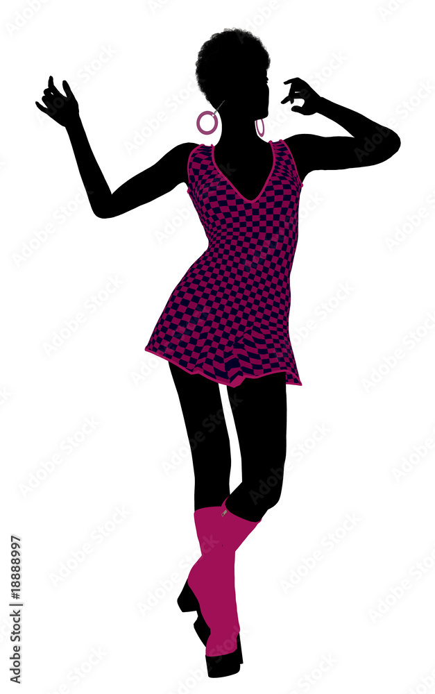 African American Go Go Dancer Illustration Silhouette African American Go Go Dancer Illustration Silhouette