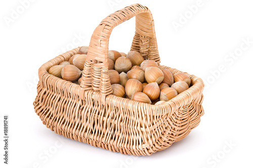 basket full of hazelnuts