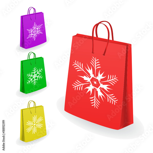 Collection of shopping bags. Vector illustration