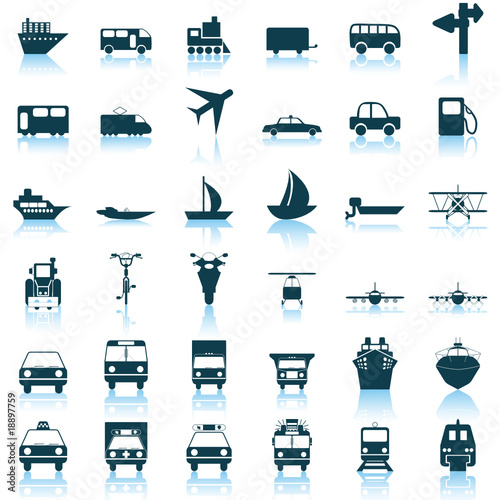 transportation icons set
