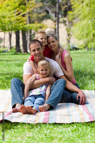Portrait of young family having a picnic © WavebreakMediaMicro