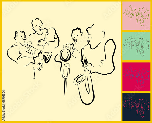 Live Jazz & Blues Band playing saxaphone and trumpet