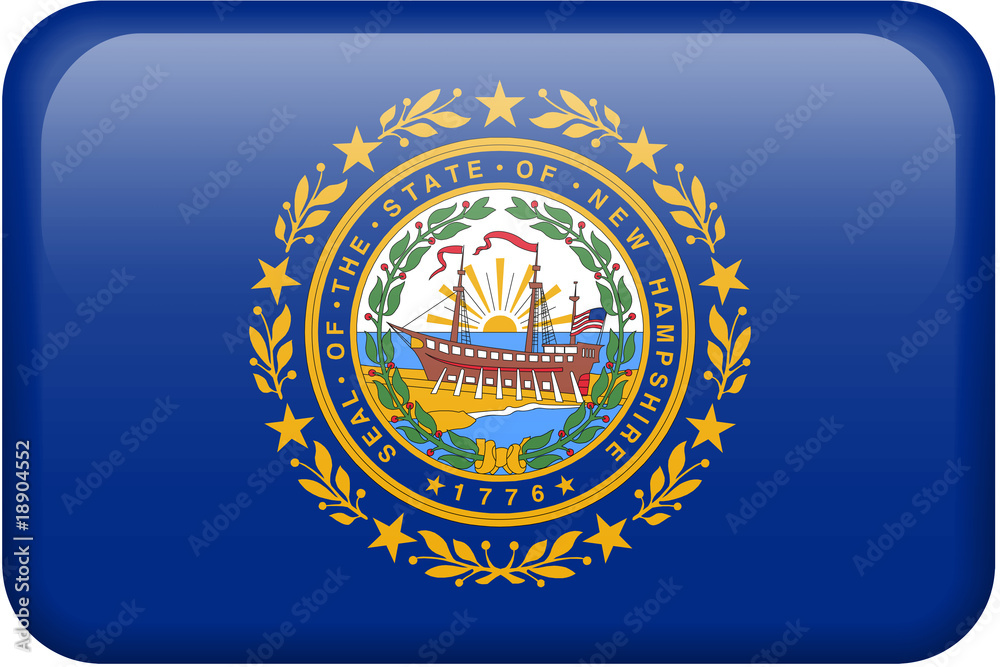 New Hampshire Flag Button