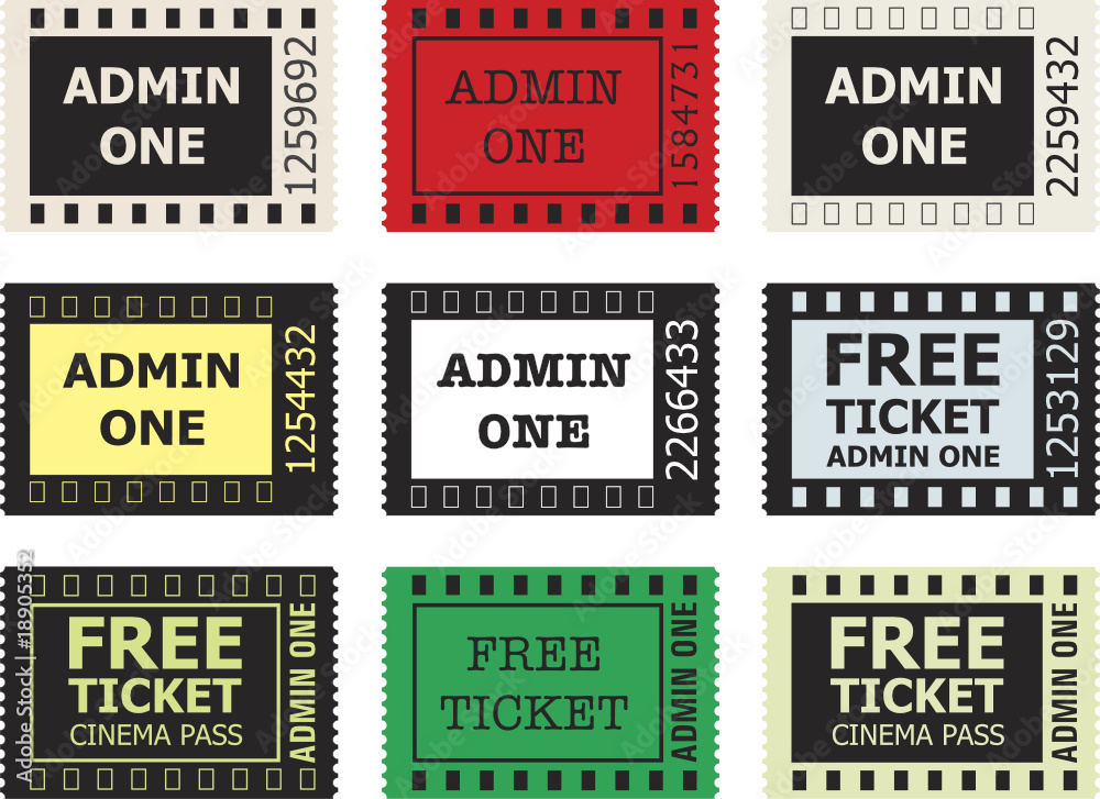 Naklejka premium Admit One Cinema Ticket
