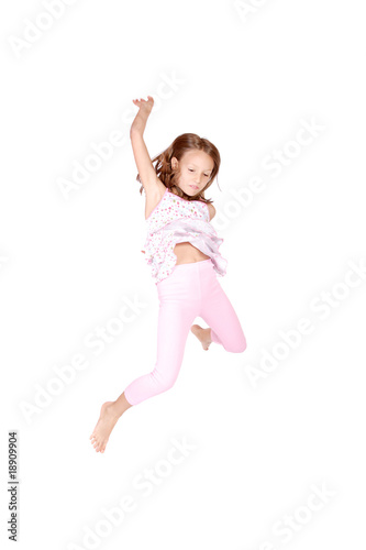 Little girl jumps
