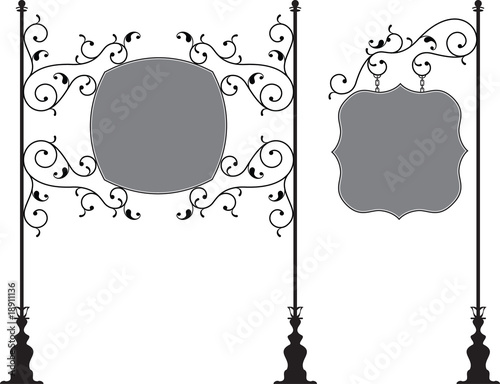 wrought iron signage