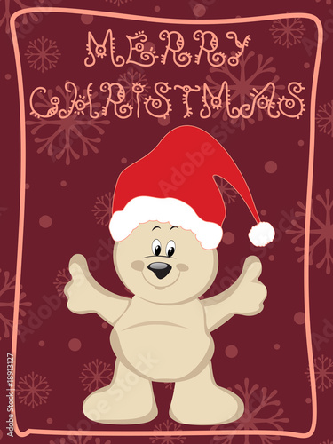 cartoon santa on abstract background