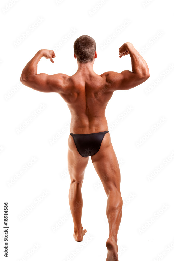 bodybuilder posing -show back