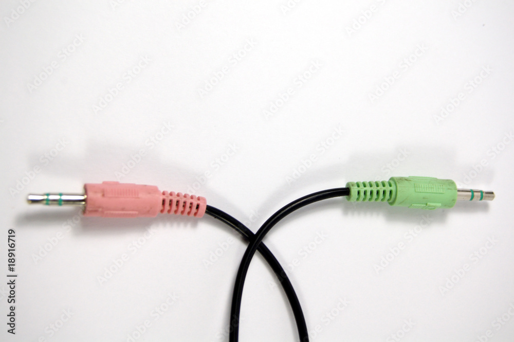 green and red plugs with cables green and red plugs with cables