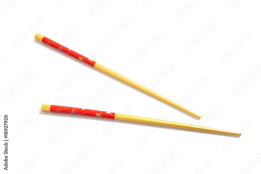 Asian chopsticks on a white background Asian chopsticks on a white background