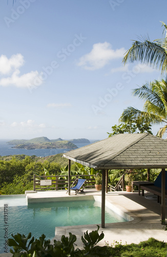 caribbean island villa pool with lovely view © robert lerich