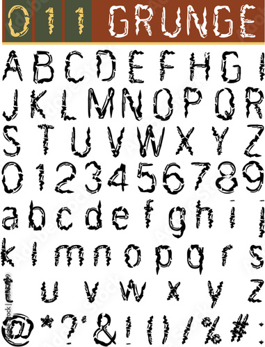 Grunge Alphabet, font set