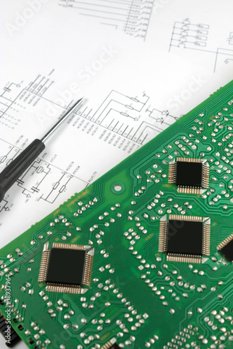 microprocessors on circuit board